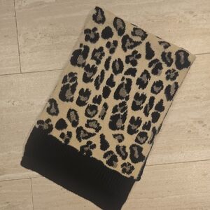 Ann Taylor Animal Print Scarf with Metallic Accent